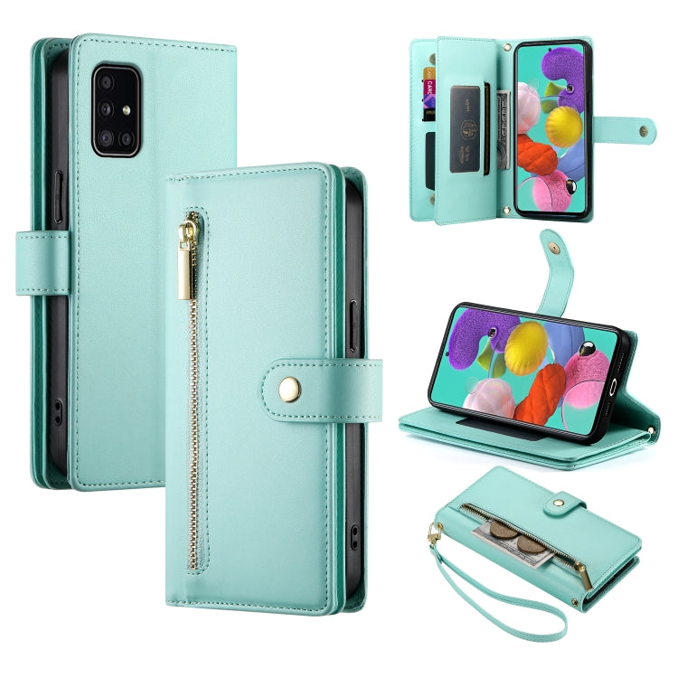 Portafoglio con cerniera e nove scomparti per carte di credito, custodia in pelle per telefono, For Samsung Galaxy A32 5G, For Samsung Galaxy A71 4G, For Samsung Galaxy A51 4G / M40s