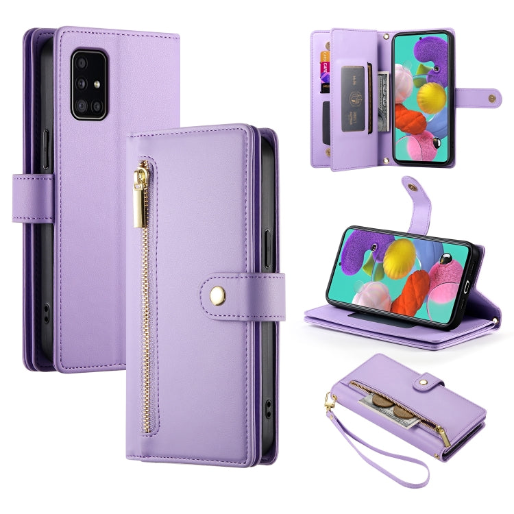 Portafoglio con cerniera e nove scomparti per carte di credito, custodia in pelle per telefono, For Samsung Galaxy A32 5G, For Samsung Galaxy A71 4G, For Samsung Galaxy A51 4G / M40s