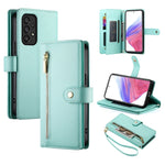 Portafoglio con cerniera e nove scomparti per carte di credito, custodia in pelle per telefono, For Samsung Galaxy A22 5G / F42 5G, For Samsung Galaxy A53 5G, For Samsung Galaxy A73 5G, For Samsung Galaxy A52 5G / 4G / A52s