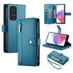 Portafoglio con cerniera e nove scomparti per carte di credito, custodia in pelle per telefono, For Samsung Galaxy A22 5G / F42 5G, For Samsung Galaxy A53 5G, For Samsung Galaxy A73 5G, For Samsung Galaxy A52 5G / 4G / A52s