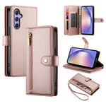Portafoglio con cerniera e nove scomparti per carte di credito, custodia in pelle per telefono, For Samsung Galaxy A34 5G, For Samsung Galaxy A54 5G, For Samsung Galaxy A13 5G / 4G, For Samsung Galaxy A04s / A04 / M13