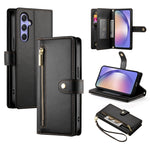 Portafoglio con cerniera e nove scomparti per carte di credito, custodia in pelle per telefono, For Samsung Galaxy A34 5G, For Samsung Galaxy A54 5G, For Samsung Galaxy A13 5G / 4G, For Samsung Galaxy A04s / A04 / M13
