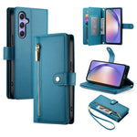 Portafoglio con cerniera e nove scomparti per carte di credito, custodia in pelle per telefono, For Samsung Galaxy A34 5G, For Samsung Galaxy A54 5G, For Samsung Galaxy A13 5G / 4G, For Samsung Galaxy A04s / A04 / M13