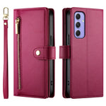 Portafoglio con cerniera e nove scomparti per carte di credito, custodia in pelle per telefono, For Samsung Galaxy A55, For Samsung Galaxy A35, For Samsung Galaxy A15, For Samsung Galaxy A05