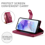 Portafoglio con cerniera e nove scomparti per carte di credito, custodia in pelle per telefono, For Samsung Galaxy A55, For Samsung Galaxy A35, For Samsung Galaxy A15, For Samsung Galaxy A05