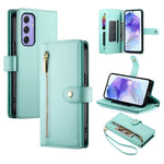 Portafoglio con cerniera e nove scomparti per carte di credito, custodia in pelle per telefono, For Samsung Galaxy A55, For Samsung Galaxy A35, For Samsung Galaxy A15, For Samsung Galaxy A05