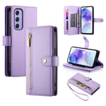 Portafoglio con cerniera e nove scomparti per carte di credito, custodia in pelle per telefono, For Samsung Galaxy A55, For Samsung Galaxy A35, For Samsung Galaxy A15, For Samsung Galaxy A05