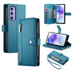 Portafoglio con cerniera e nove scomparti per carte di credito, custodia in pelle per telefono, For Samsung Galaxy A55, For Samsung Galaxy A35, For Samsung Galaxy A15, For Samsung Galaxy A05