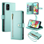 Portafoglio con cerniera e nove scomparti per carte di credito, custodia in pelle per telefono, For Samsung Galaxy A32 5G, For Samsung Galaxy A71 4G, For Samsung Galaxy A51 4G / M40s