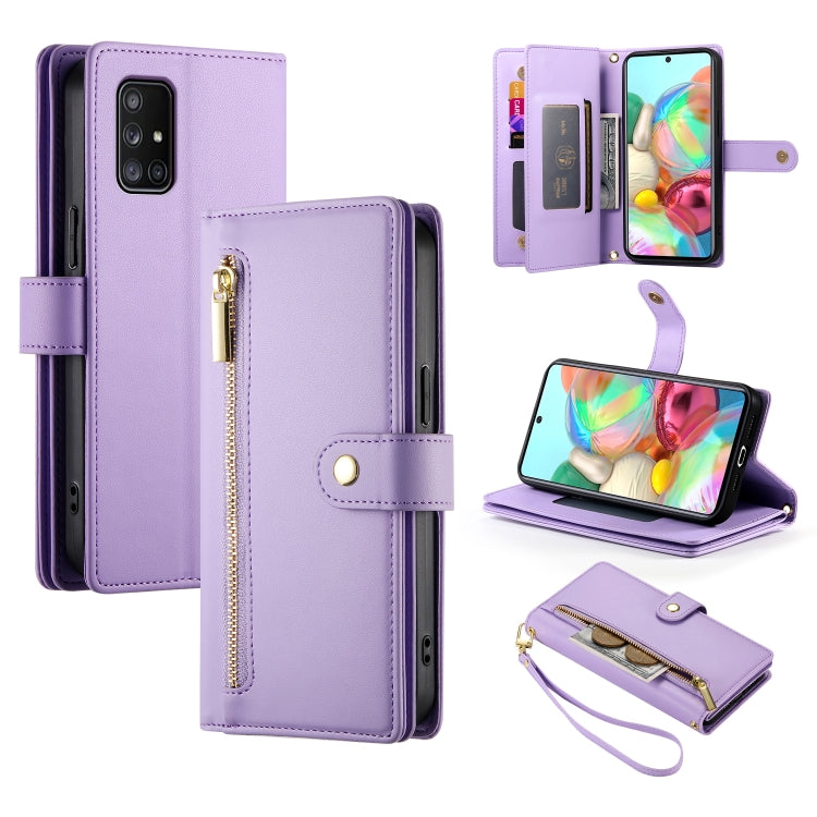 Portafoglio con cerniera e nove scomparti per carte di credito, custodia in pelle per telefono, For Samsung Galaxy A32 5G, For Samsung Galaxy A71 4G, For Samsung Galaxy A51 4G / M40s