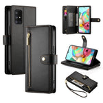 Portafoglio con cerniera e nove scomparti per carte di credito, custodia in pelle per telefono, For Samsung Galaxy A32 5G, For Samsung Galaxy A71 4G, For Samsung Galaxy A51 4G / M40s