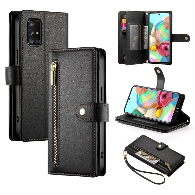 Portafoglio con cerniera e nove scomparti per carte di credito, custodia in pelle per telefono, For Samsung Galaxy A32 5G, For Samsung Galaxy A71 4G, For Samsung Galaxy A51 4G / M40s