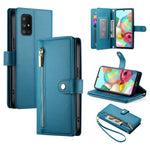 Portafoglio con cerniera e nove scomparti per carte di credito, custodia in pelle per telefono, For Samsung Galaxy A32 5G, For Samsung Galaxy A71 4G, For Samsung Galaxy A51 4G / M40s