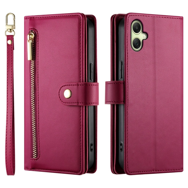 Portafoglio con cerniera e nove scomparti per carte di credito, custodia in pelle per telefono, For Samsung Galaxy A06 / A07 4G, For Samsung Galaxy A36, For Samsung Galaxy A16, For Samsung Galaxy A25