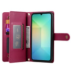 Portafoglio con cerniera e nove scomparti per carte di credito, custodia in pelle per telefono, For Samsung Galaxy A06 / A07 4G, For Samsung Galaxy A36, For Samsung Galaxy A16, For Samsung Galaxy A25
