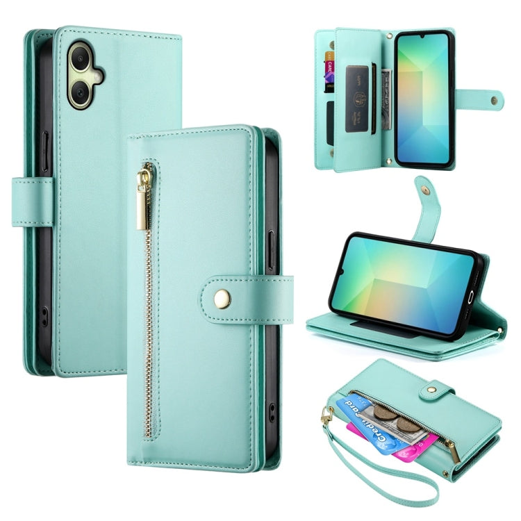 Portafoglio con cerniera e nove scomparti per carte di credito, custodia in pelle per telefono, For Samsung Galaxy A06 / A07 4G, For Samsung Galaxy A36, For Samsung Galaxy A16, For Samsung Galaxy A25