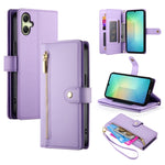 Portafoglio con cerniera e nove scomparti per carte di credito, custodia in pelle per telefono, For Samsung Galaxy A06 / A07 4G, For Samsung Galaxy A36, For Samsung Galaxy A16, For Samsung Galaxy A25