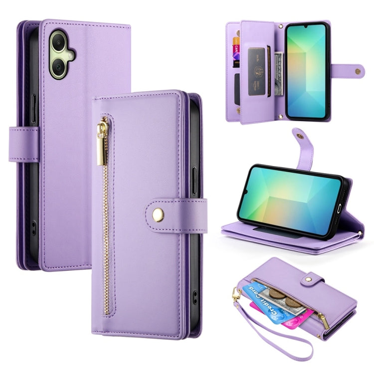 Portafoglio con cerniera e nove scomparti per carte di credito, custodia in pelle per telefono, For Samsung Galaxy A06 / A07 4G, For Samsung Galaxy A36, For Samsung Galaxy A16, For Samsung Galaxy A25