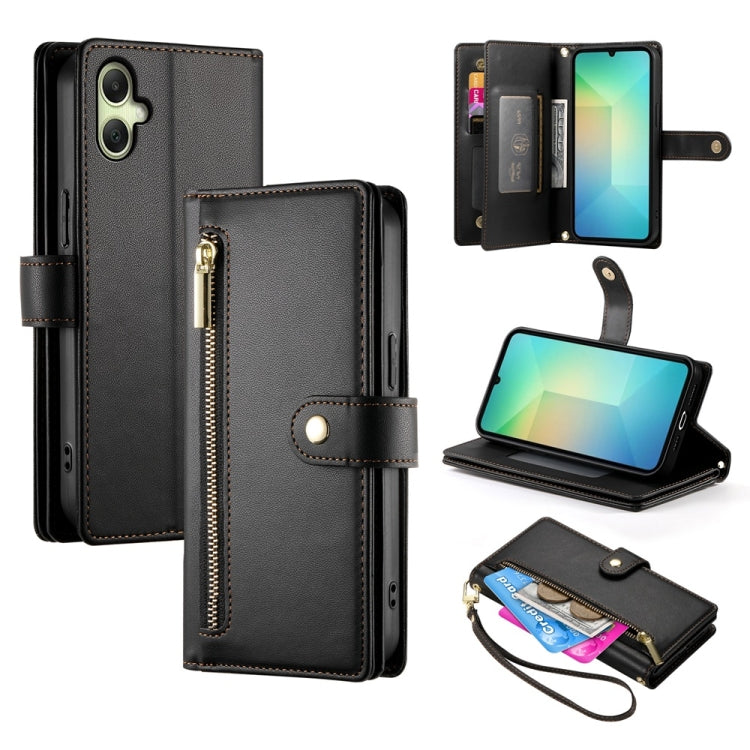 Portafoglio con cerniera e nove scomparti per carte di credito, custodia in pelle per telefono, For Samsung Galaxy A06 / A07 4G, For Samsung Galaxy A36, For Samsung Galaxy A16, For Samsung Galaxy A25