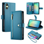 Portafoglio con cerniera e nove scomparti per carte di credito, custodia in pelle per telefono, For Samsung Galaxy A06 / A07 4G, For Samsung Galaxy A36, For Samsung Galaxy A16, For Samsung Galaxy A25