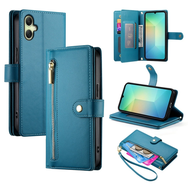 Portafoglio con cerniera e nove scomparti per carte di credito, custodia in pelle per telefono, For Samsung Galaxy A06 / A07 4G, For Samsung Galaxy A36, For Samsung Galaxy A16, For Samsung Galaxy A25