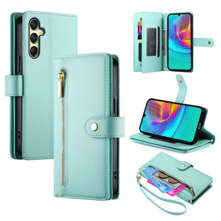 Portafoglio con cerniera e nove scomparti per carte di credito, custodia in pelle per telefono, For Samsung Galaxy A06 / A07 4G, For Samsung Galaxy A36, For Samsung Galaxy A16, For Samsung Galaxy A25
