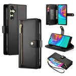 Portafoglio con cerniera e nove scomparti per carte di credito, custodia in pelle per telefono, For Samsung Galaxy A06 / A07 4G, For Samsung Galaxy A36, For Samsung Galaxy A16, For Samsung Galaxy A25