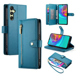 Portafoglio con cerniera e nove scomparti per carte di credito, custodia in pelle per telefono, For Samsung Galaxy A06 / A07 4G, For Samsung Galaxy A36, For Samsung Galaxy A16, For Samsung Galaxy A25