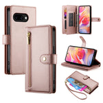 Portafoglio con cerniera e nove scomparti per carte di credito, custodia in pelle per telefono, For Samsung Galaxy A57 5G, For Samsung Galaxy A37 5G, For Galaxy A27 5G, For Samsung Galaxy A26 5G / A16 / A17 4G