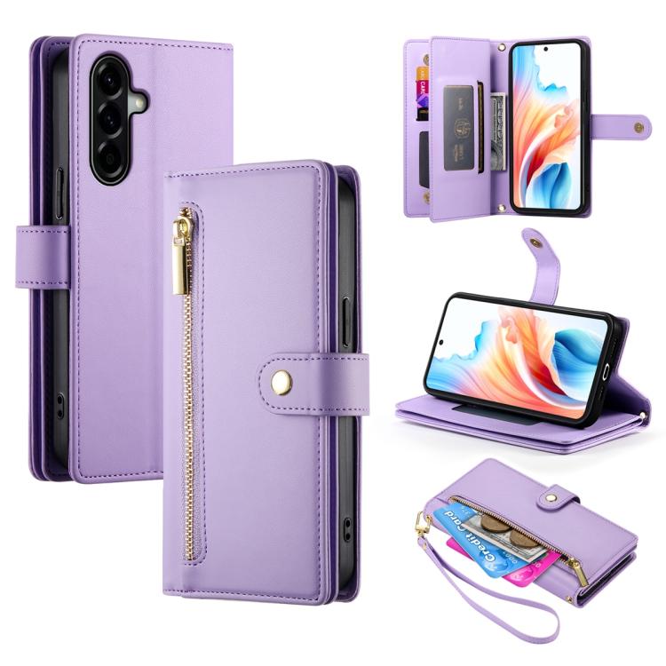 Portafoglio con cerniera e nove scomparti per carte di credito, custodia in pelle per telefono, For Samsung Galaxy A57 5G, For Samsung Galaxy A37 5G, For Galaxy A27 5G, For Samsung Galaxy A26 5G / A16 / A17 4G