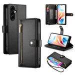 Portafoglio con cerniera e nove scomparti per carte di credito, custodia in pelle per telefono, For Samsung Galaxy A57 5G, For Samsung Galaxy A37 5G, For Galaxy A27 5G, For Samsung Galaxy A26 5G / A16 / A17 4G