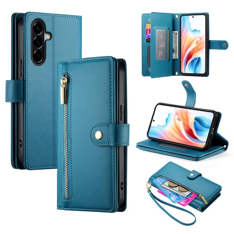 Portafoglio con cerniera e nove scomparti per carte di credito, custodia in pelle per telefono, For Samsung Galaxy A57 5G, For Samsung Galaxy A37 5G, For Galaxy A27 5G, For Samsung Galaxy A26 5G / A16 / A17 4G