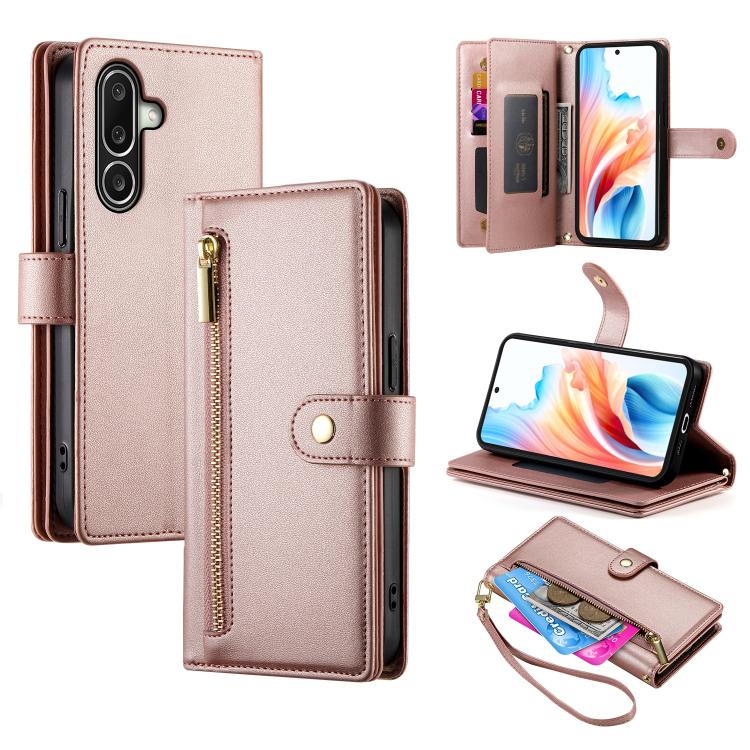 Portafoglio con cerniera e nove scomparti per carte di credito, custodia in pelle per telefono, For Samsung Galaxy A57 5G, For Samsung Galaxy A37 5G, For Galaxy A27 5G, For Samsung Galaxy A26 5G / A16 / A17 4G
