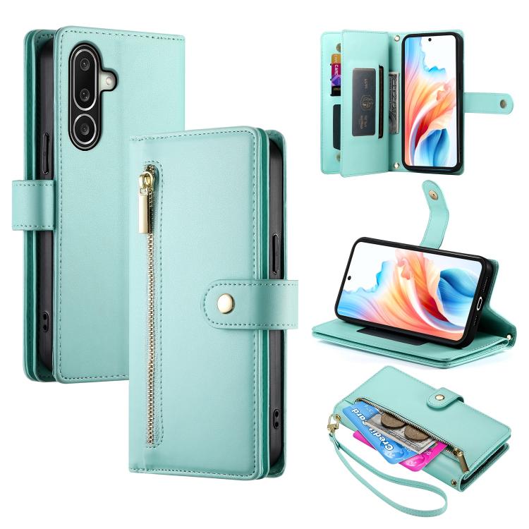 Portafoglio con cerniera e nove scomparti per carte di credito, custodia in pelle per telefono, For Samsung Galaxy A57 5G, For Samsung Galaxy A37 5G, For Galaxy A27 5G, For Samsung Galaxy A26 5G / A16 / A17 4G
