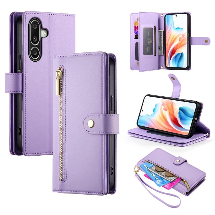 Portafoglio con cerniera e nove scomparti per carte di credito, custodia in pelle per telefono, For Samsung Galaxy A57 5G, For Samsung Galaxy A37 5G, For Galaxy A27 5G, For Samsung Galaxy A26 5G / A16 / A17 4G