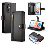 Portafoglio con cerniera e nove scomparti per carte di credito, custodia in pelle per telefono, For Samsung Galaxy A57 5G, For Samsung Galaxy A37 5G, For Galaxy A27 5G, For Samsung Galaxy A26 5G / A16 / A17 4G