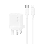 Set caricabatterie a ricarica rapida USAMS CC227 da 20 W, USB-C / Type-C to USB-C / Type-C, USB-C / Type-C to 8 Pin