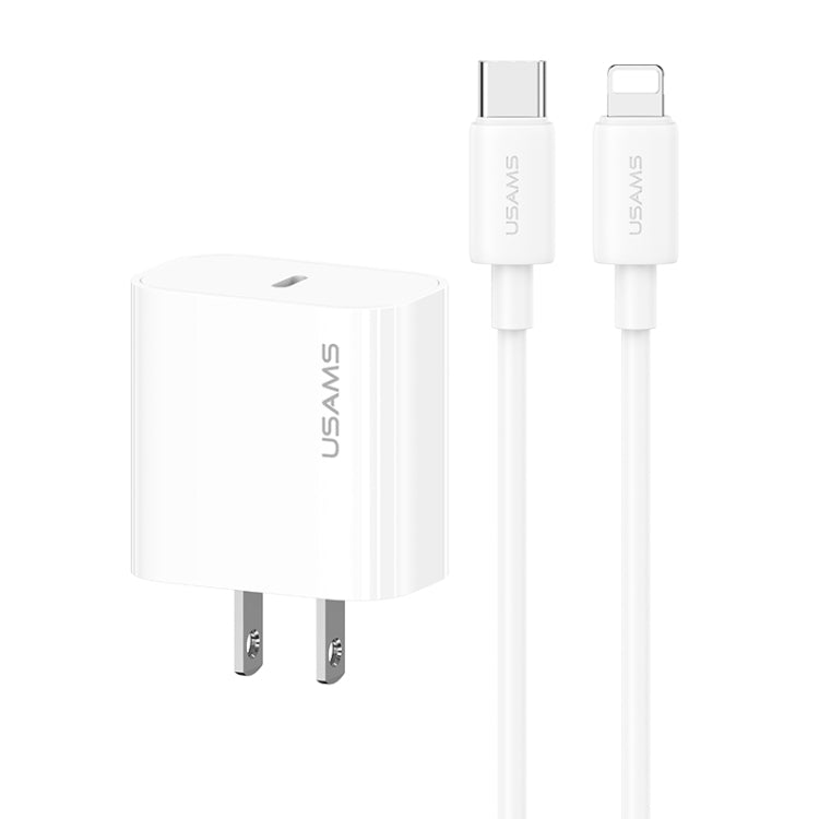 Set caricabatterie rapido USAMS 20W USB-C e 8 Pin