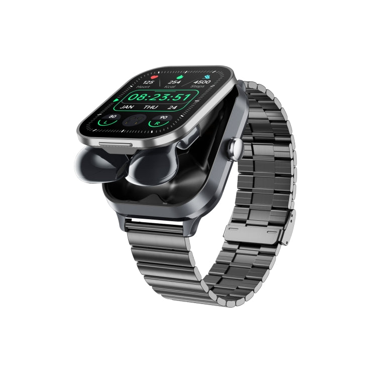 D8 Pro 2.01 pollici 2 in 1 Bluetooth Auricolare Cinturino in acciaio Smart Watch, Supporto NFC con Cover