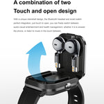 D8 Pro 2.01 pollici 2 in 1 Bluetooth Auricolare Cinturino in acciaio Smart Watch, Supporto NFC con Cover