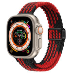 Cinturino per orologio sottile in nylon intrecciato con fibbia magnetica, For Apple Watch Ultra 49mm