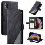 Custodia in pelle con supporto per iPhone XS Max