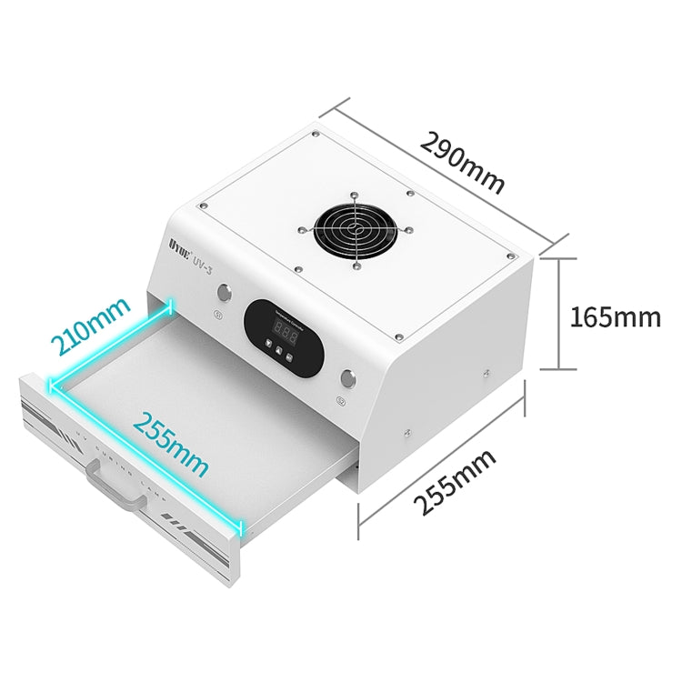 Lampada di polimerizzazione intelligente Uyue UV-3 da 7 pollici con temporizzazione del telefono, meccanica, EU Plug, US Plug