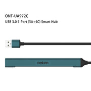 Stazione di docking HUB Onten UA972C 7 in 1 USB3.0 a USB3.0 + USB2.0x2 + Type-Cx4, UA972C