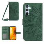 Custodia per telefono in pelle con stampa a forma di fiore di sole e cordino, For Samsung Galaxy A36 5G, For Samsung Galaxy A16 5G