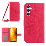 Custodia per telefono in pelle con stampa a forma di fiore di sole e cordino, For Samsung Galaxy A36 5G, For Samsung Galaxy A16 5G