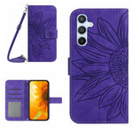 Custodia per telefono in pelle con stampa a forma di fiore di sole e cordino, For Samsung Galaxy A36 5G, For Samsung Galaxy A16 5G