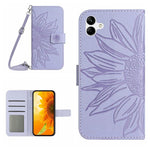 Custodia per telefono in pelle con stampa a forma di fiore di sole e cordino, For Samsung Galaxy A17 5G, For Samsung Galaxy A06 5G