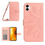 Custodia per telefono in pelle con stampa a forma di fiore di sole e cordino, For Samsung Galaxy A17 5G, For Samsung Galaxy A06 5G