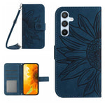 Custodia per telefono in pelle con stampa a forma di fiore di sole e cordino, For Samsung Galaxy A17 5G, For Samsung Galaxy A06 5G